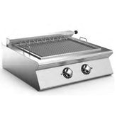80 CM ELECTRIC CHARGRILL ON CABINET, AISI 304 STAINLESS STEEL, POWER: 15.6 KW, 400V/50HZ/3PH, REVERSIBLE CAST IRON COOKING GRILL, GREASE COLLECTION CHANNEL AT FRONT, DIM: 80X70X87 H CM. - Mabrook Hotel Supplies